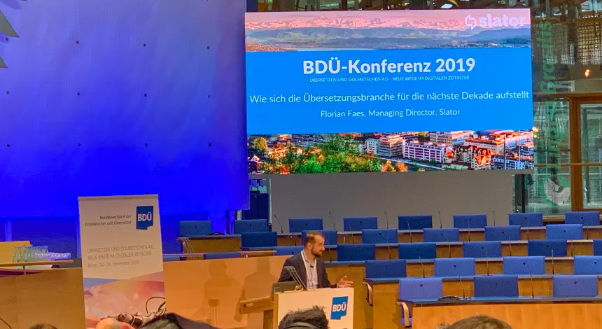 Palestra inaugural de Florian Faes (Slator): Perspectivas para o mercado de tradução