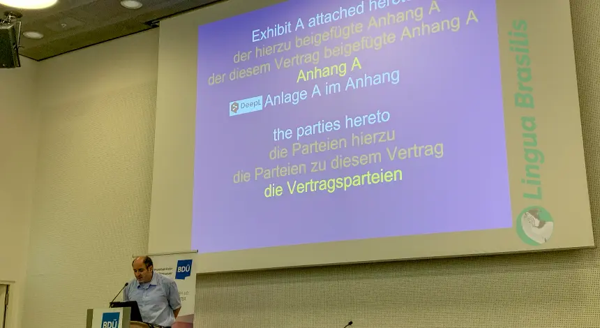 Palestra de Patric Mustu: Problemas da tradução automática jurídica alemão-inglês
