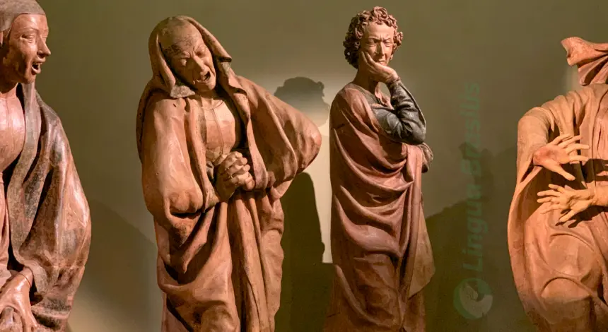 "Lamentação sobre o Cristo Morto", grupo de esculturas de Niccolò dell’Arca durante o congresso de tradução BP19 em Bolonha