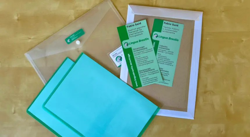 A Lingua Brasilis faz o envio seguro de documentos oficiais pelo correio com capa translúcida e pasta protetora