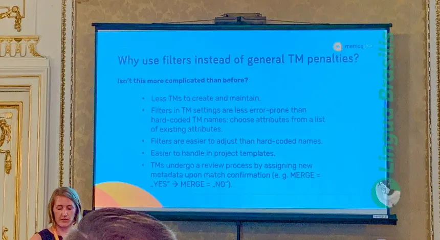 Marie Blanke (kothes GmbH, Berlin) apresenta dicas práticas de gestão de memórias de tradução