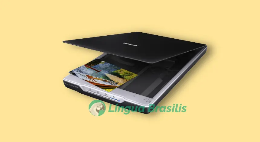 Scanner físico (scanner de mesa) para digitalizar perfeitamente documentos oficiais