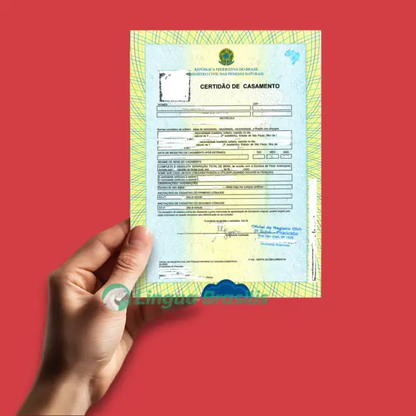 Certidão de Casamento em breve relato emitida em 2019