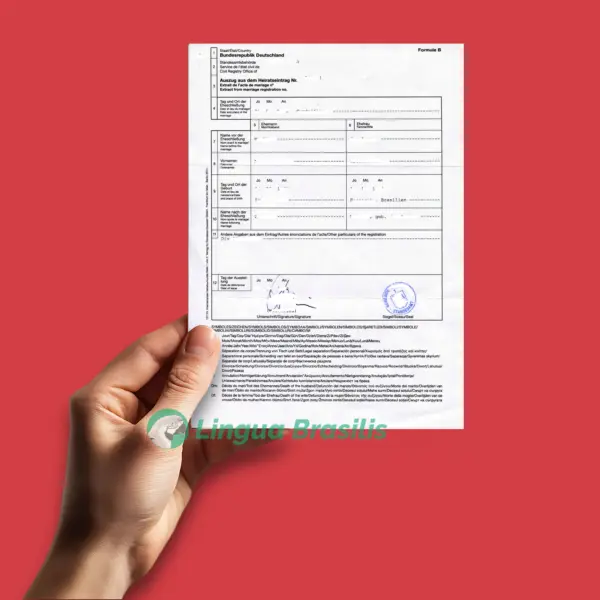 Certidão de Casamento alemã em formato international
